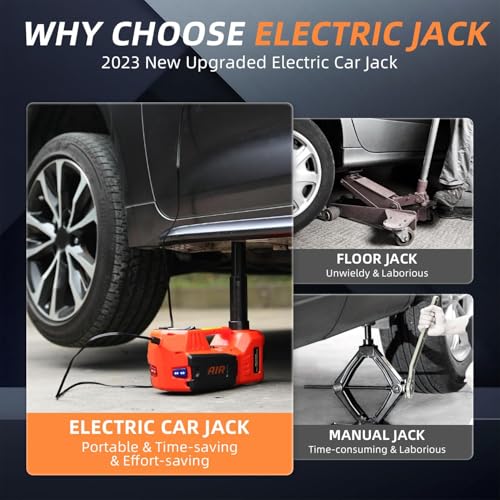 Electric Car Jack 5 Ton 12V Floor Jack (Red Jack+Portable Wrench)
