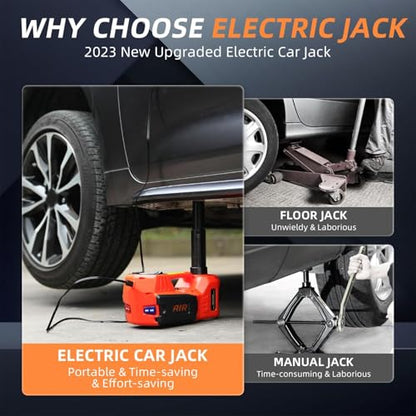 Electric Car Jack 5 Ton 12V Floor Jack (Red Jack+Portable Wrench)