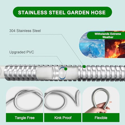Metal Short Garden Hose 3 ft (3 Feet / Style A)