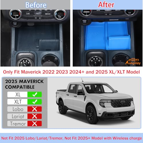 Center Console Shifter Storage Tray for Ford Maverick 2022 (Blue)