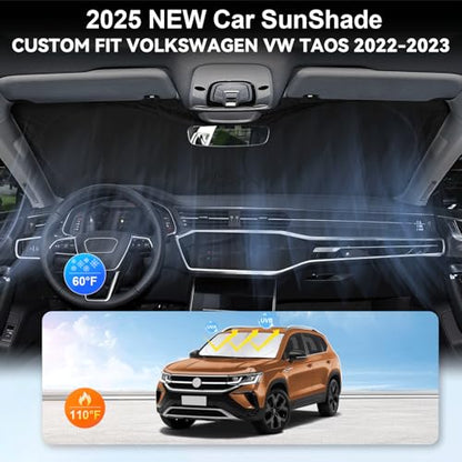 Windshield Sunshade for VW Volkswagen Taos 2022 2023 2024 2025 2026 Shield (Fit VW Taos 22-26)
