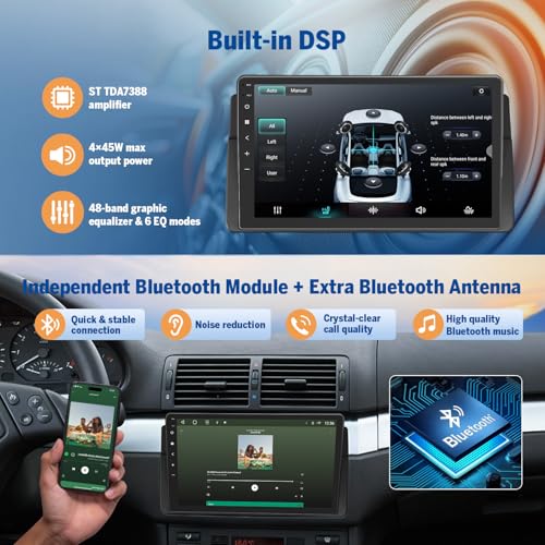 e46X7A 9" Headunit Car Stereo for BMW E46 3 Series 4+64GB (4+64GB)