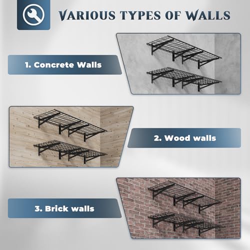 4 Pack Wall Mounted Garage Shelving (4 pack-2x3ft)