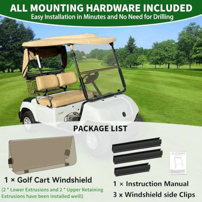 Golf Cart Foldable Windshield 3 (Tinted)