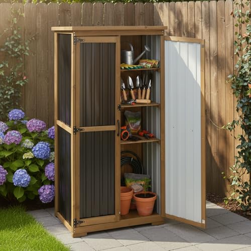 Outdoor Storage Cabinet (Brown / 32"x16"x66")