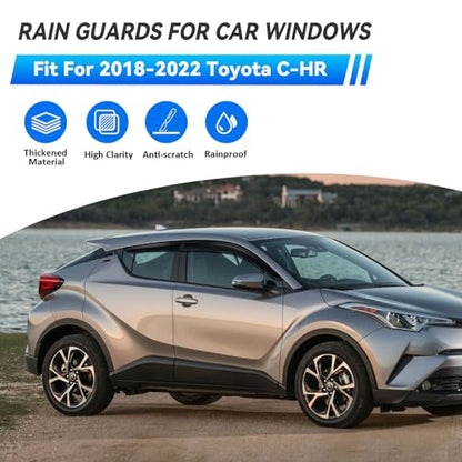 4pcs Window Visors Rain Guards for 2018 (2018-2022 C-HR)