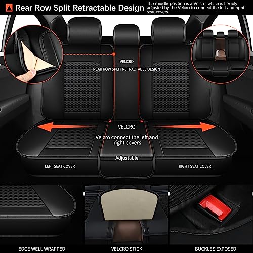 Seat Covers for Toyota Camry 2002 (015-Black / 5PCS Full Set)