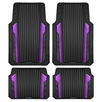 Heavy Duty Rubber Car Mats Metallic (BLack Purple)