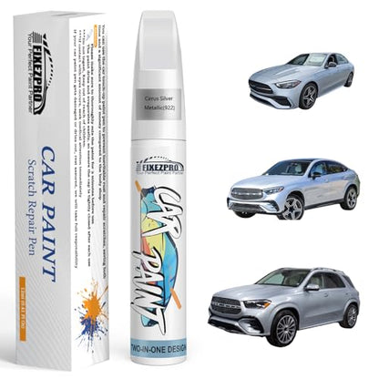 922 Cirrus Silver Metallic Car Touch Up Paint for Mercedes (For benz / 922 Cirrus Silver Metallic for C-Class Sedan /E-Class Sedan /GLA SUV /GLB SUV /GLC SUV /GLE SUV /GLS SUV /EQE SUV A/G/S AMG/GT/CLA/CLS/EQC/Metris/SL/SLC/Sprinter/EQB/EQS/Maybac)