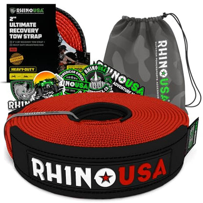 Offroad Recovery Tow Strap (Red / 2in x 20ft)