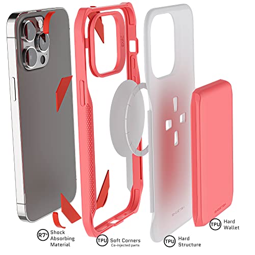 EXEC Wallet iPhone 14 Pro Max Case for Women with MagSafe Magnetic Credit Card Holder Supports Mag Safe Accessories (iPhone 14 Pro Max / Pink)
