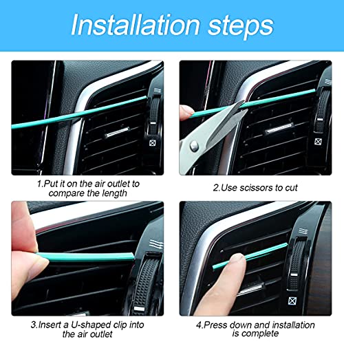 20PCS Waterproof Bendable Car Air Vent Trim Strips (Purple)