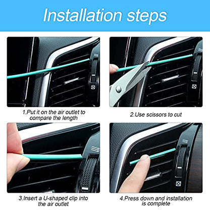 20PCS Waterproof Bendable Car Air Vent Trim Strips (Purple)