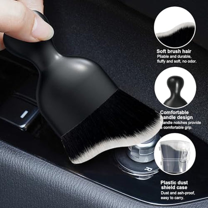 Car Detailing Brush (Black/White / 1 PC)