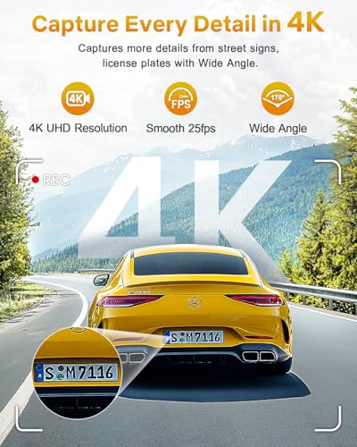 4K Dash Cam Front (Black)