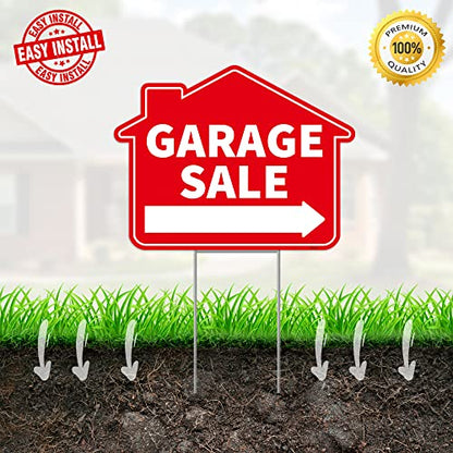 2PC Garage Sale Yard Sign with Stakes (Garage Sale)