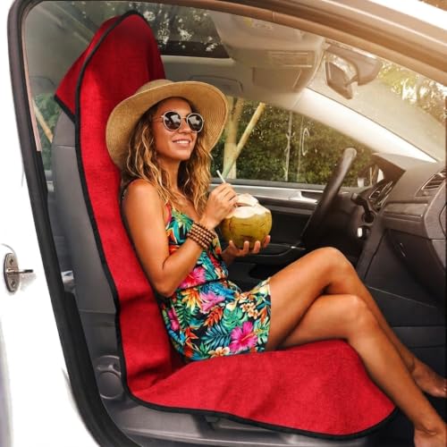 Car Seat Cover Protector Front Seats (1Pcs Front Seat Towel / Red)
