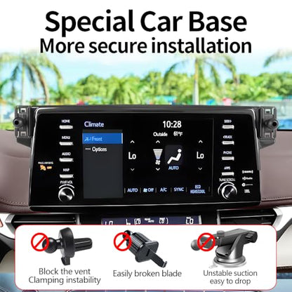 Car Phone Holder Center Console Organizer For Toyota Sienna 2021 2022 2023 2024 【Not Fit Sienna 2025】Auto Accessories Screen Bracket Interior Decoration Cell mobile Phone Mount holders case accessory (for Sienna 2021-2024【Not Fit 2025】)
