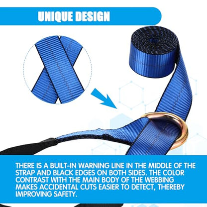 8 Pack Lasso Tow Truck Straps with D Ring 11 (2" X 8 ft / Blue)