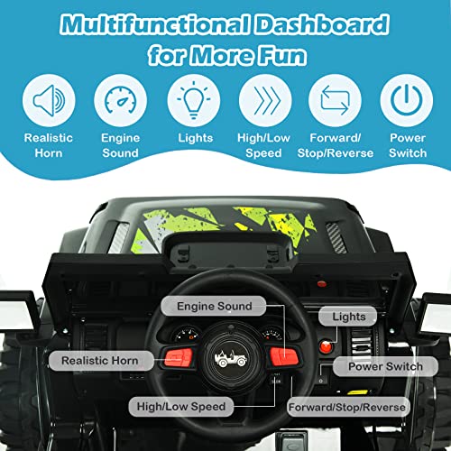 Kids Ride on Car Truck with 2.4G Remote Control (Dark Black)