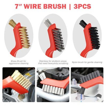 25pcs Car Detailing Brush Set (Blue+Red+Green x2)