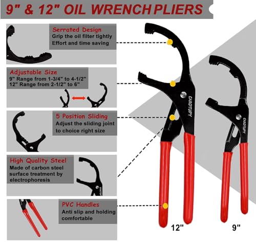 Oil Filter Wrench Set (4 Pack - Black)