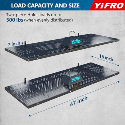 2 Pack 1.5x4ft Heavy Duty Garage Wall Shelving (Black / 1.5x4ft-2pack)