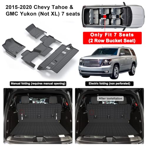 Floor Mats & Trunk Mat for Chevrolet Tahoe 2015 (2015-20|For Tahoe-7|Full Set)