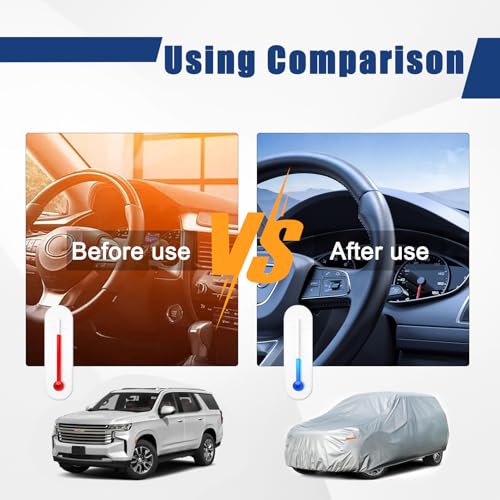 6 Layers Waterproof SUV Car Cover for Chevrolet Tahoe 2007 (LM-Silver / 19. Custom Fit Chevrolet Tahoe)