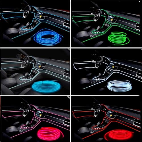 El Wire Pink Interior Car LED Strip Lights (Pink / 3 M)
