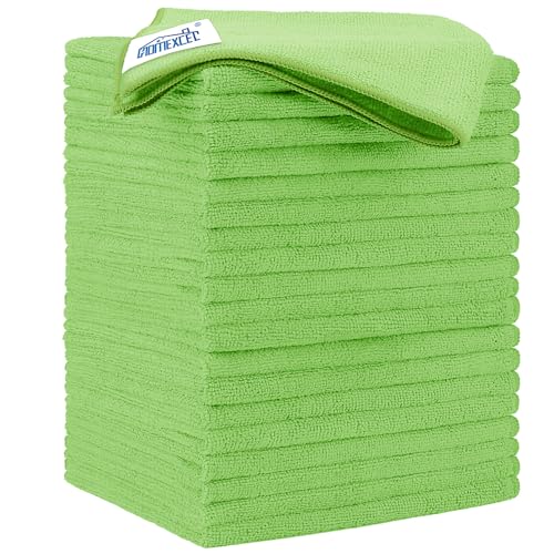 Green Microfiber Cleaning Cloth 20 Pack 11.5 x 11.5 Inch Microfiber Towels for Cars Ultra Absorbent Cleaning Rags Lint Free Cleaning Towels for Household Kitchen (Green / 11.5 x 11.5 Inch)