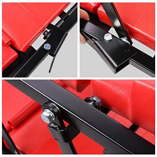 TOOLS 00192 48" 2 IN 1 Folding Rolling Garage Shop Creeper Roller Seat (Red / 48 Inches)