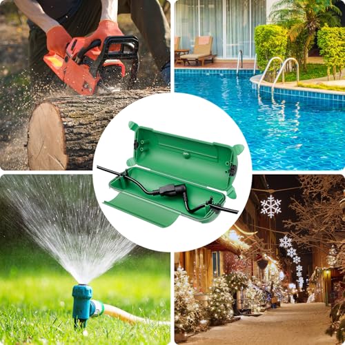Outdoor Extension Cord Safety Cover (Green / Medium Box: 9.5" L x 3" W x 2.9" H)