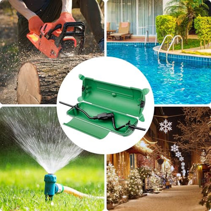 Outdoor Extension Cord Safety Cover (Green / Medium Box: 9.5" L x 3" W x 2.9" H)