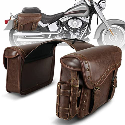 Motorcycle Saddle Bags (25L-Brown1)