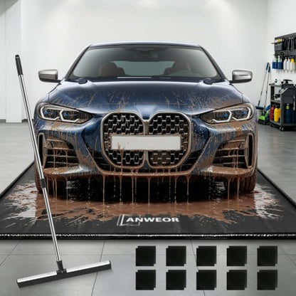 7'9" x 18' Garage Floor Mat 650 GSM Containment Mat for Under Car (7'9" x 18')