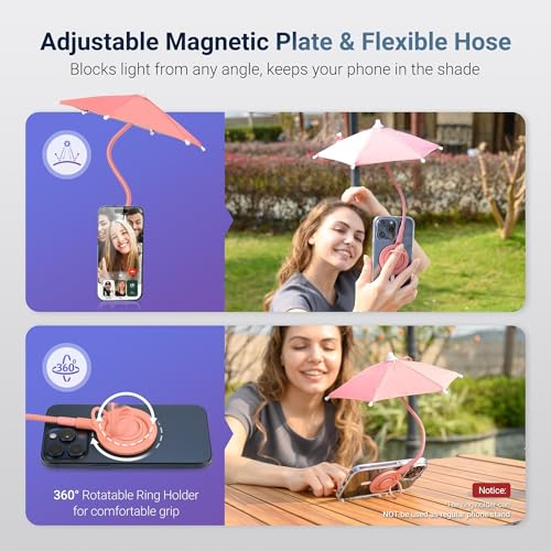 UPF 45+ Magnetic Phone Umbrella with Black Anti (PURPLE(Upgrade for Phone))