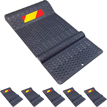 Pack of 6 Pair of Plastic Parking Mat Guides for Garage Vehicles (6 Pack / Gray)