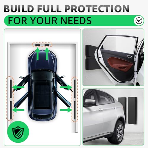 Garage Wall Protector (4 Pack 11.8"x3.9"x1.2" / Black)