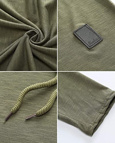 Mens Fashion Athletic Hoodies Sport Sweatshirt Solid Color Fleece Pullover Green 2XL (XX-Large / Green)