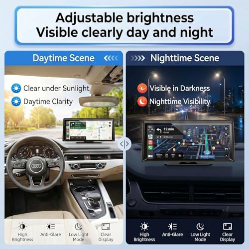 8.1" Wireless CarPlay Screen with 2K Dash Cam & 1080P Backup Camera (8.1 Inch CarPlay)