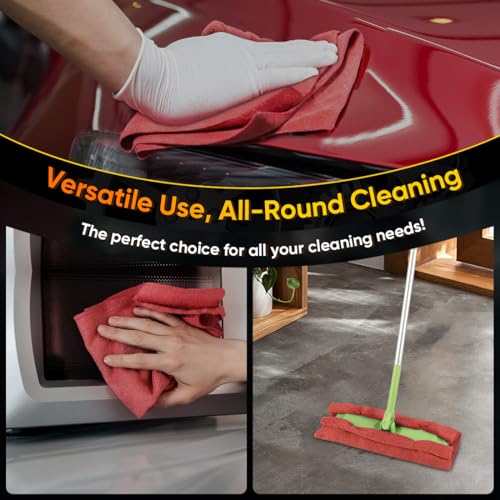 Microfiber Cleaning Cloth 200 PK (Red / 11.5 x 11.5 Inch)