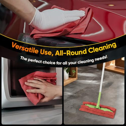 Microfiber Cleaning Cloth 200 PK (Red / 11.5 x 11.5 Inch)