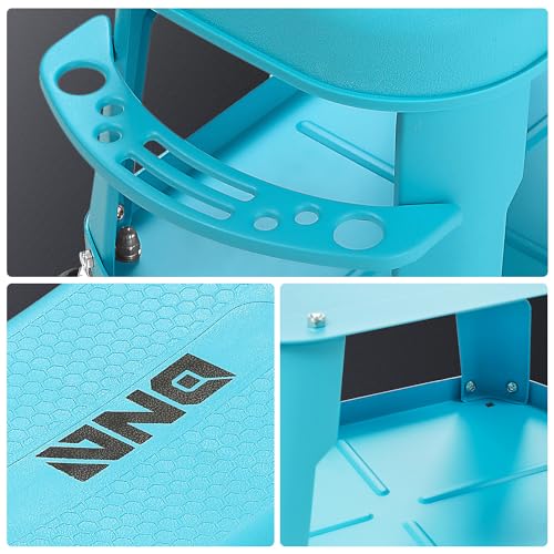 Removable Rolling Garage Stool with Seat Cushion & Tool Tray Plate (Blue)