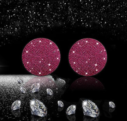2pcs Bling Car Cup Holder Coaster (Rose Red / 2pcs)
