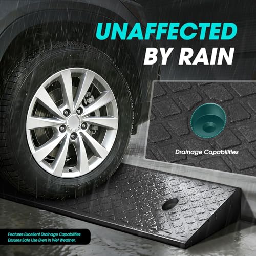 2pcs 2.1" Rise Rubber Curb Ramp Heavy Duty Loading Driveway Ramp Threshold Ramps 38.6" W x 5.9" D x 2.1" H for Loading Dock (2.1 in 2pcs)