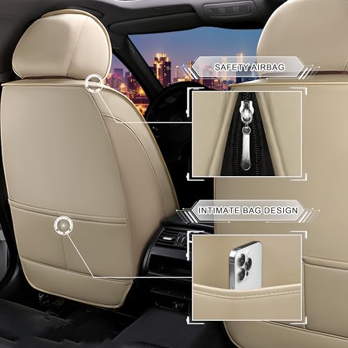 Car Seat Covers for Chrysler Pacifica 2004 (2 Pcs Front with Pillow / Beige)