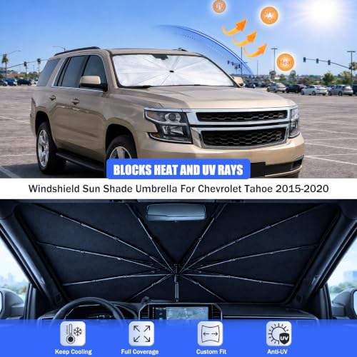 Car Windshield Sun Shade Umbrella for Chevy Tahoe 2015 (For Chevy Tahoe 2015-2020)