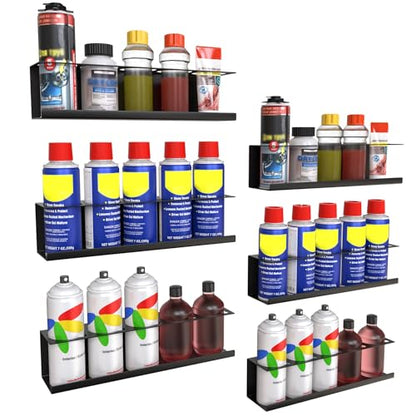 6 Pack Spray Bottle Holder Wall (Black / 6 Pack)