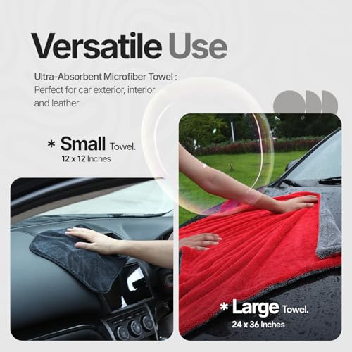 Crystal Clean 1300 GSM Car Drying Towel (Red / Pack of 1)